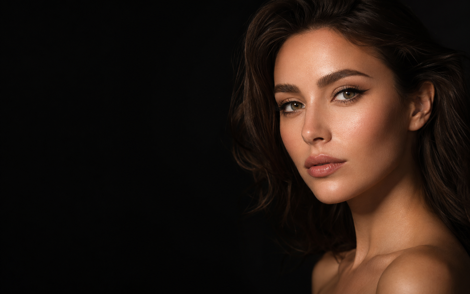 Elegant permanent makeup by WowBeaute featuring natural brows, eyeliner, and lip blush